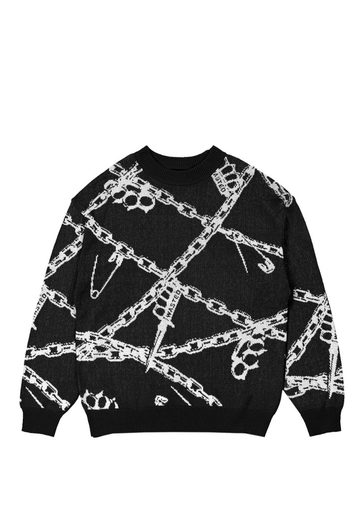 MAGLIONE WASTED PARIS KNUCKLES SWEATER BLACK M (Size M)