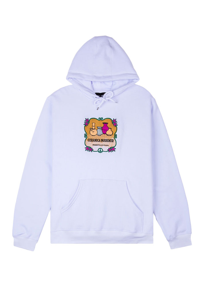 FELPA CAPPUCCIO PAS DE MER CERAMICA HOODY WHITE S (Size S)