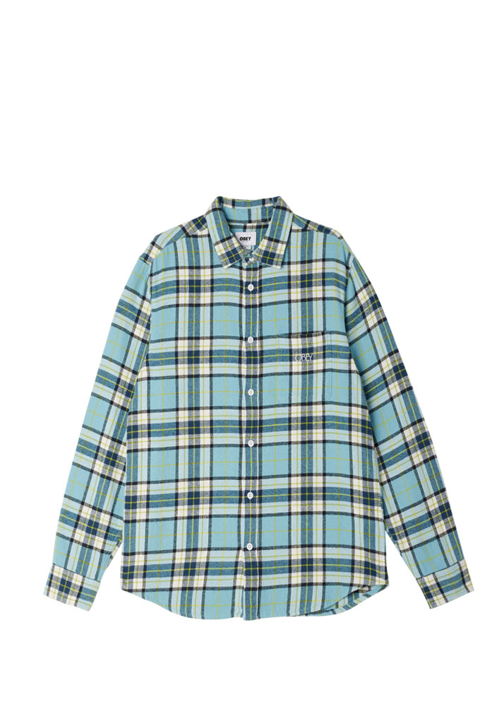 CAMICIA MANICHE LUNGHE OBEY VINCE WOVEN L/S ARTIC BLUE MULTI S (Taglia S)