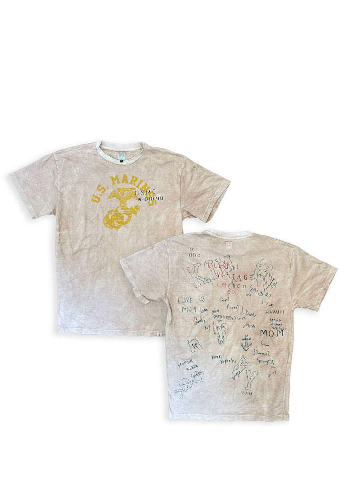 T-SHIRT MANICHE CORTE ILLEGAL VINTAGE MARINES BEIGE S (Size S)