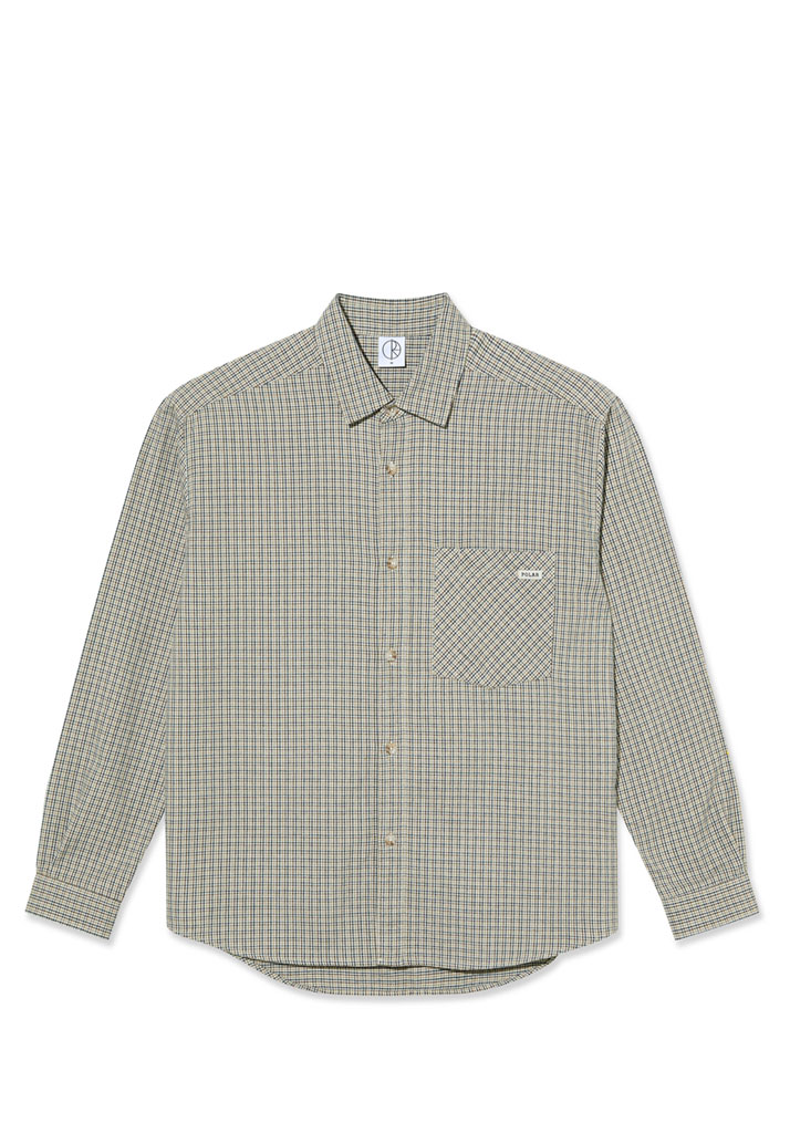 CAMICIA MANICHE LUNGHE POLAR SKATE CO. BEN LS SHIRT IVORY CHECK S (Size S)