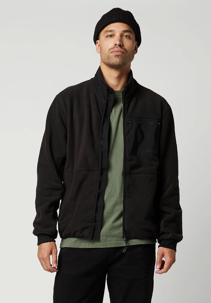 GIACCA MYSTIC DTS TEDDY ZIP THRU SWEAT 900 BLACK M (Taglia M)