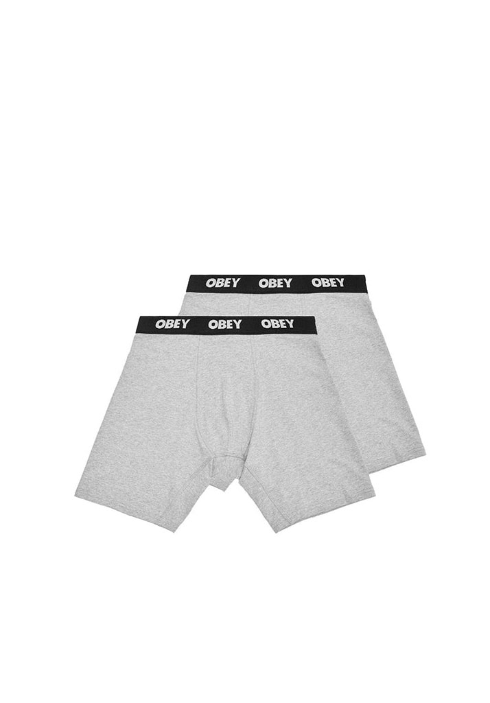 INTIMO OBEY ESTABLISHED WORKS 2 PACK BOXER BRIEFS ASH GREY S (Size S)