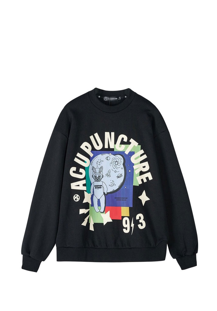 FELPA GIROCOLLO ACUPUNCTURE ACU CREWNECK BLACK L (Size L)