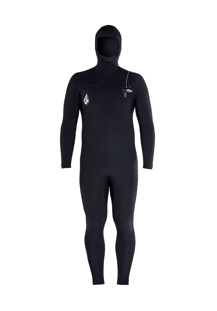 MUTA NEOPRENE VOLCOM 4/3MM HOODED CHESTZIP FULLSUIT BLACK M (Size M)