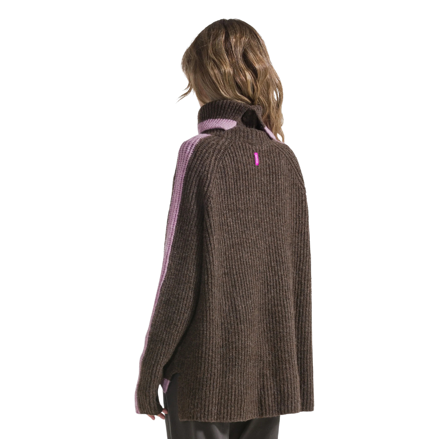 Deha Maglione Bicolore a Collo Alto Misto Lana (SMALL)