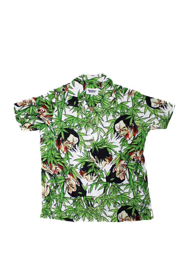 CAMICIA MANICHE CORTE DOOMSDAY BAMBOO SHIRT WHITE AOP S (Size S)