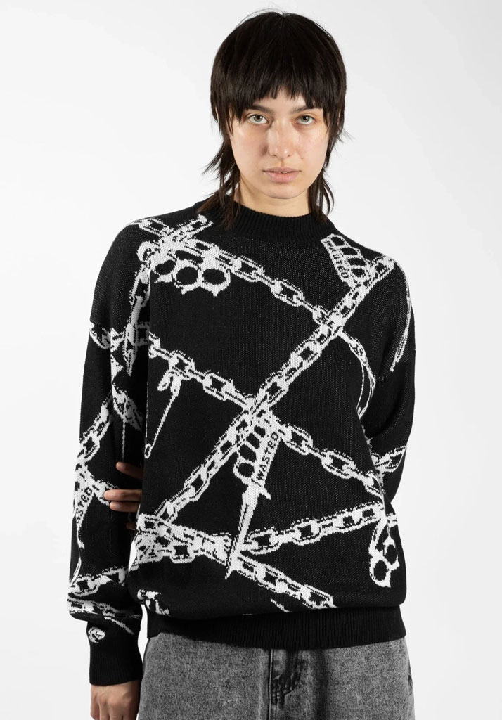 MAGLIONE WASTED PARIS KNUCKLES SWEATER BLACK L (Size L)