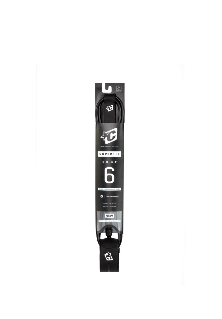 LEASH SURF CREATURES OF LEISURE LEASH SUPERLITE LITE 6 BLACK U