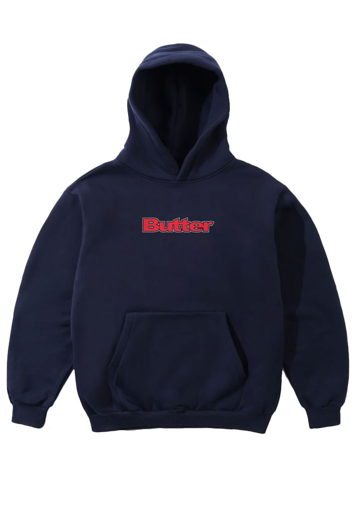 FELPA CAPPUCCIO BUTTER GOODS OUTLINE LOGO PULLOVER HOOD NAVY S (Size S)