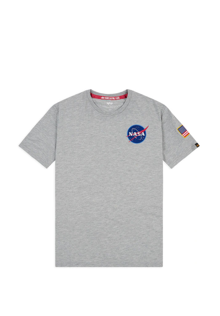 T-SHIRT MANICHE CORTE ALPHA INDUSTRIES SPACE SHUTTLE GREY S (Size S)