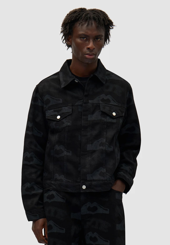 GIACCA ARTE ANTWERP HEART PRINTED JACKET BLACK M (Size M)