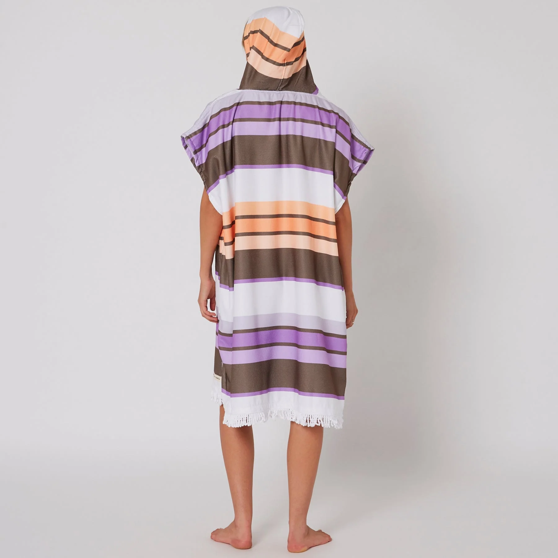 Ocean & Earth Ladies Sunkissed Hooded Poncho - Color : Apricot Blush