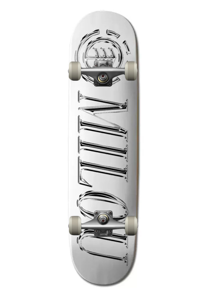 SKATE COMPLETO ELEMENT CHROME VINCENT MILOU 8.0" WHITE CHROME