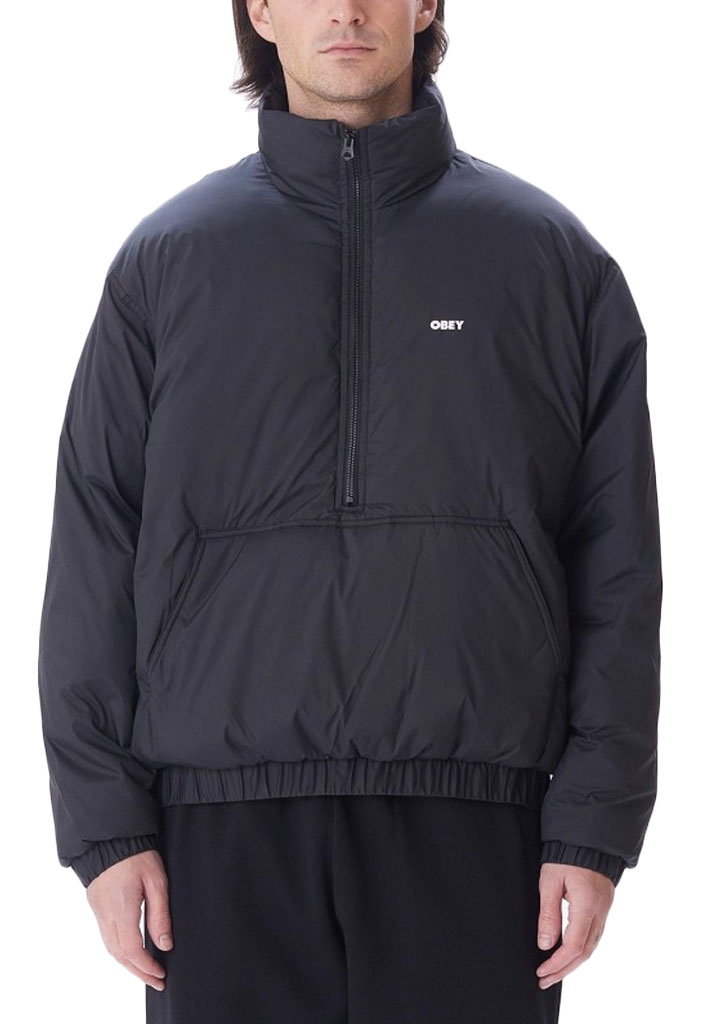 GIACCA OBEY STUDIO MOCK NECK ANORAK BLACK M (Size M)