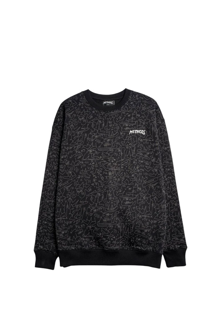 FELPA GIROCOLLO METHOD X LUCAS CREW SWEATSHIRT BLACK L (Taglia L)