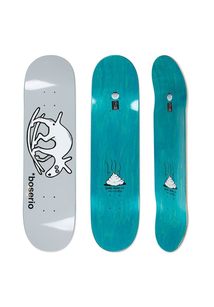 TAVOLA SKATE POLAR SKATE CO. NICK BOSERIO - USELESS WOODEN DOG 8.25" GREY