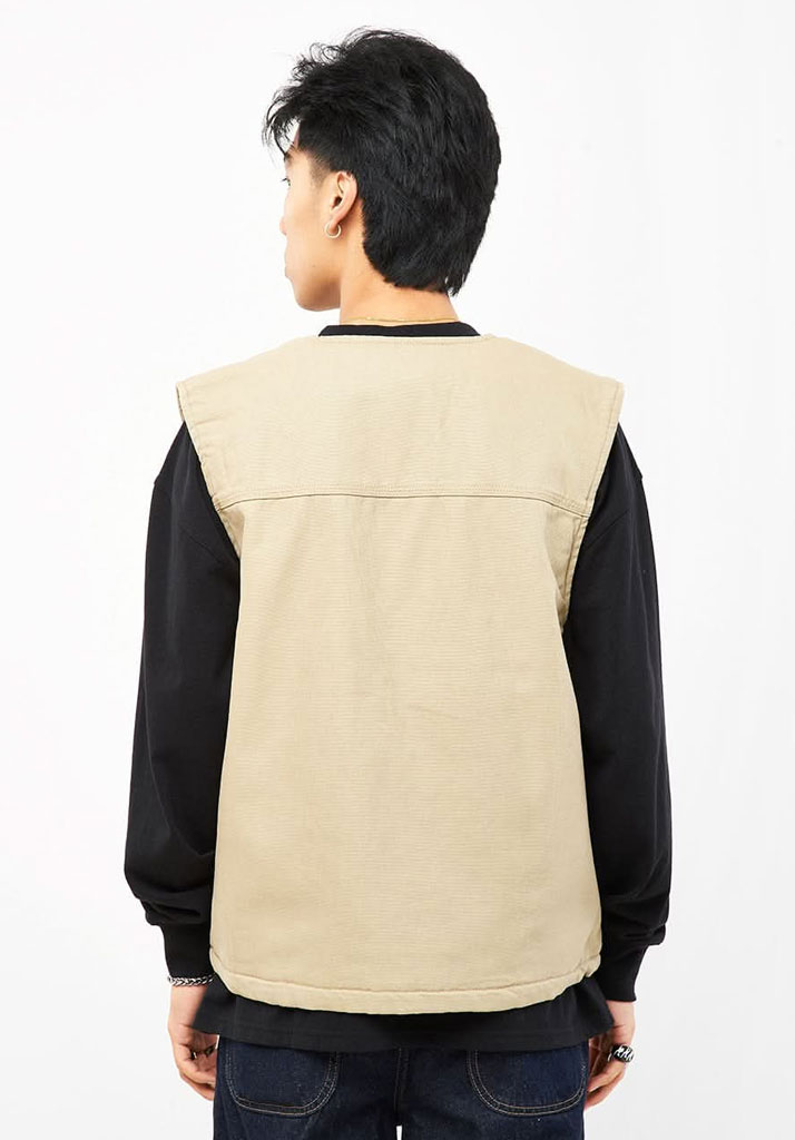 GIACCA DICKIES DUCK CANVAS SUMMER VEST STONE WASHED DESERT SAND M (Size M)