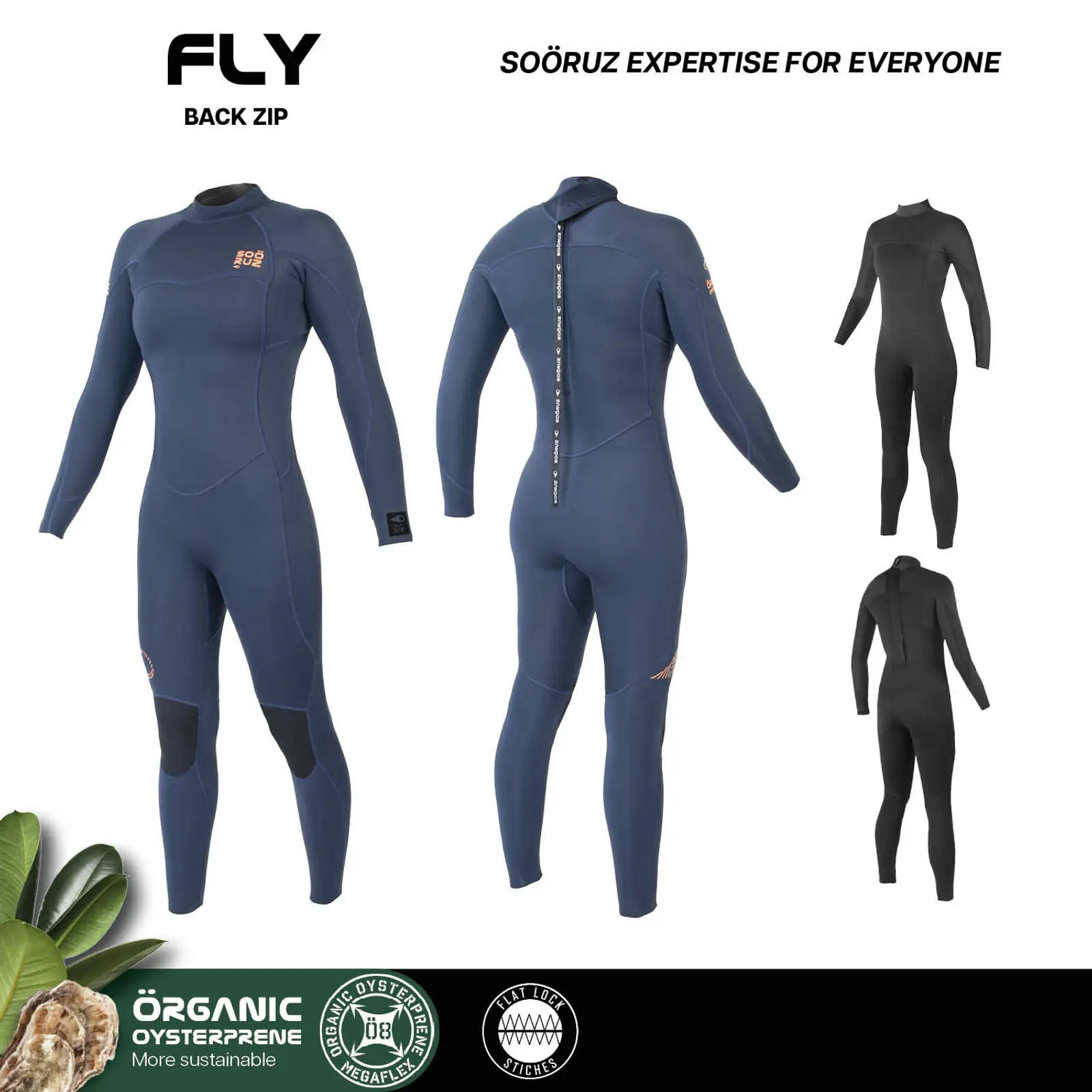 Sooruz Semidry Men 3/2 SS Back Zip  FLY - Size : L