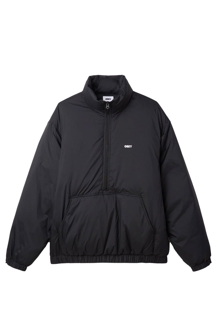 GIACCA OBEY STUDIO MOCK NECK ANORAK BLACK M (Size M)