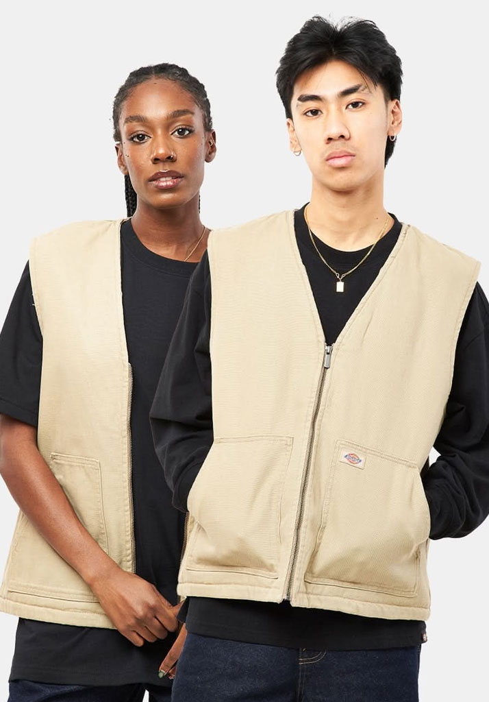 GIACCA DICKIES DUCK CANVAS SUMMER VEST STONE WASHED DESERT SAND S (Size S)