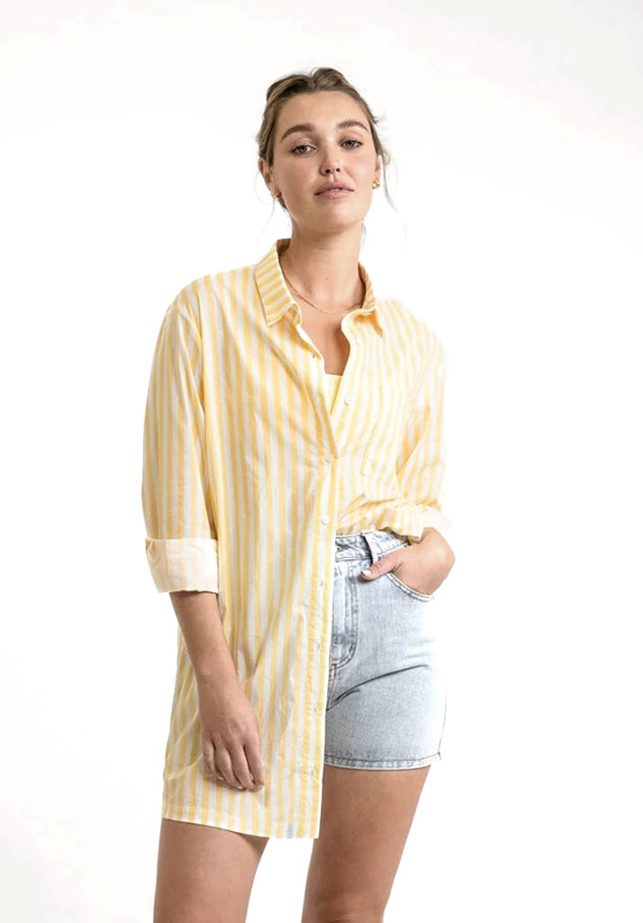 CAMICIA MANICHE LUNGHE RHYTHM SICILY OVERSIZED SHIRT DAFFODIL L (Size L)