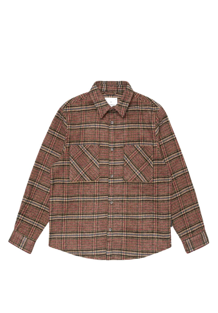 CAMICIA MANICHE LUNGHE EDWIN JULIUS SHIRT LS BURGUNDY BLUE L (Size L)