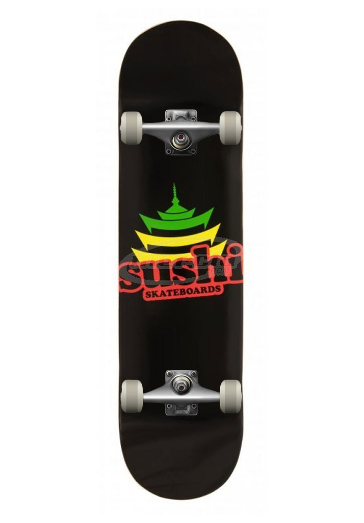 SKATE COMPLETO SUSHI PAGODA LOGO 8.125" BLACK RASTA