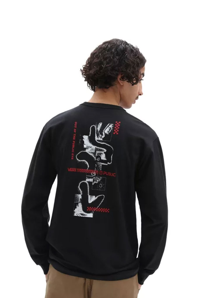 T-SHIRT MANICHE LUNGHE VANS VANS X PUBLIC SNOW LS BLACK S (Size S)
