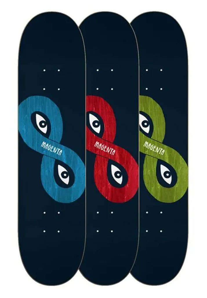TAVOLA SKATE MAGENTA SKATEBOARDS EXTRAVISION ONE OFF 8.0" U