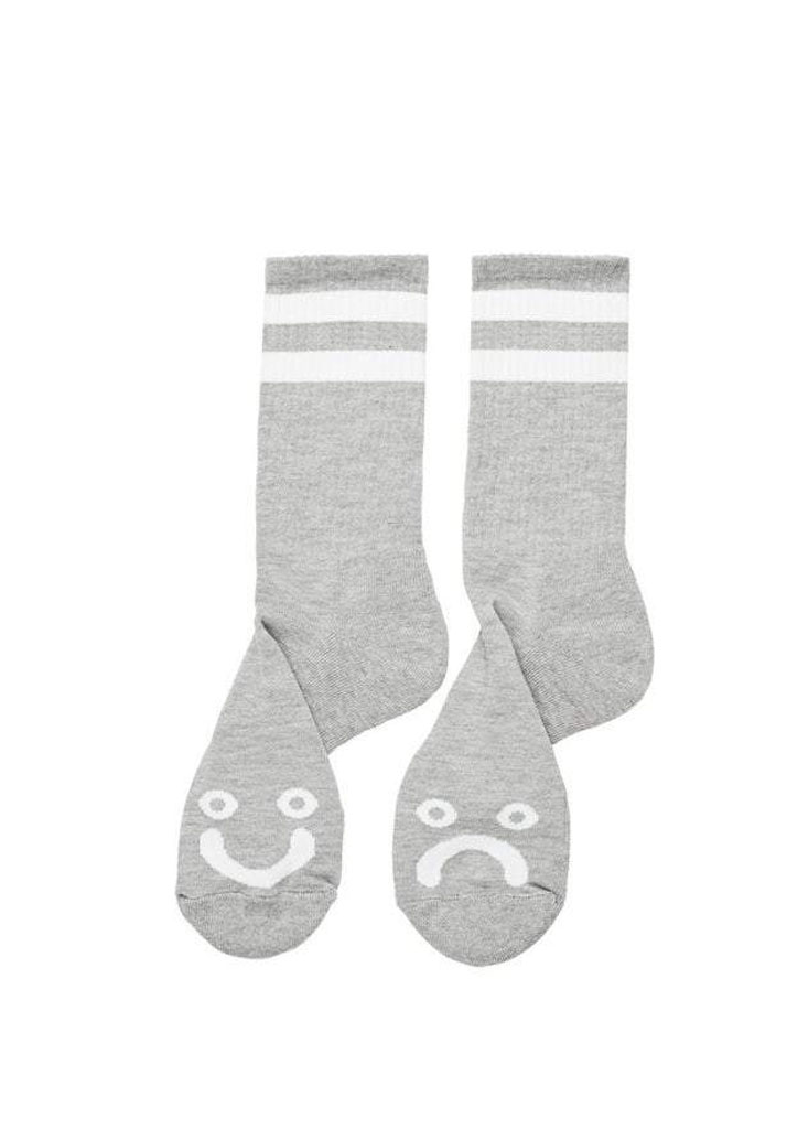 CALZE POLAR SKATE CO. HAPPY SAD SOCKS HEATHER GREY 43-46 (Taglia 43-46)