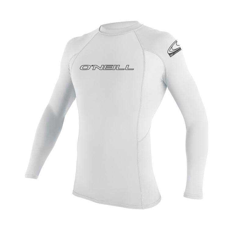 O'NEIL BASIC SKINS L/S RASH GUARD (WHITE, SMALL)