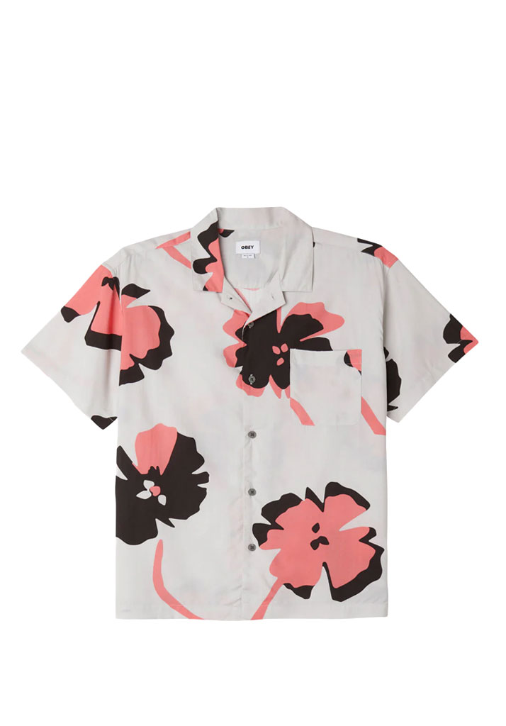 CAMICIA MANICHE CORTE OBEY PAPER CUTS WOVEN S/S NIMBUS CLOUD MULTI S (Size S)