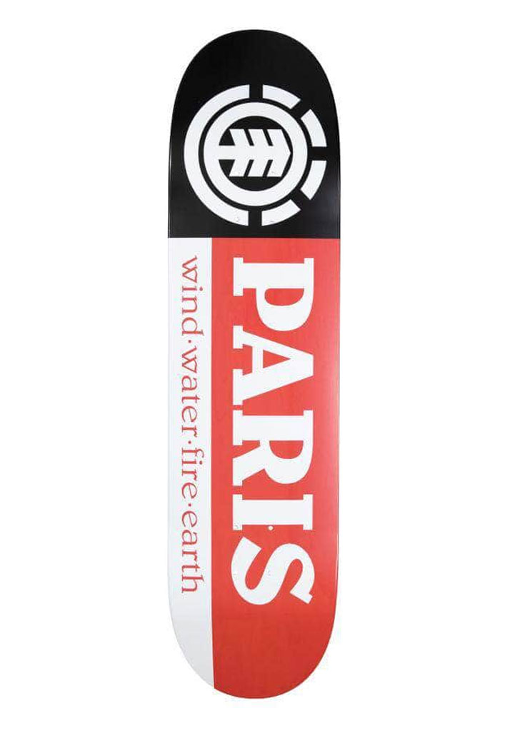 TAVOLA SKATE ELEMENT TEAM DECK SECTION PARIS BLACK WHITE RED 8.0"