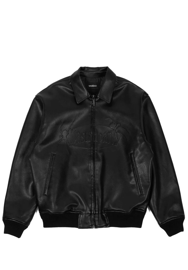 GIACCA WASTED PARIS BOILER RESET VARSITY JACKET BLACK M (Taglia M)