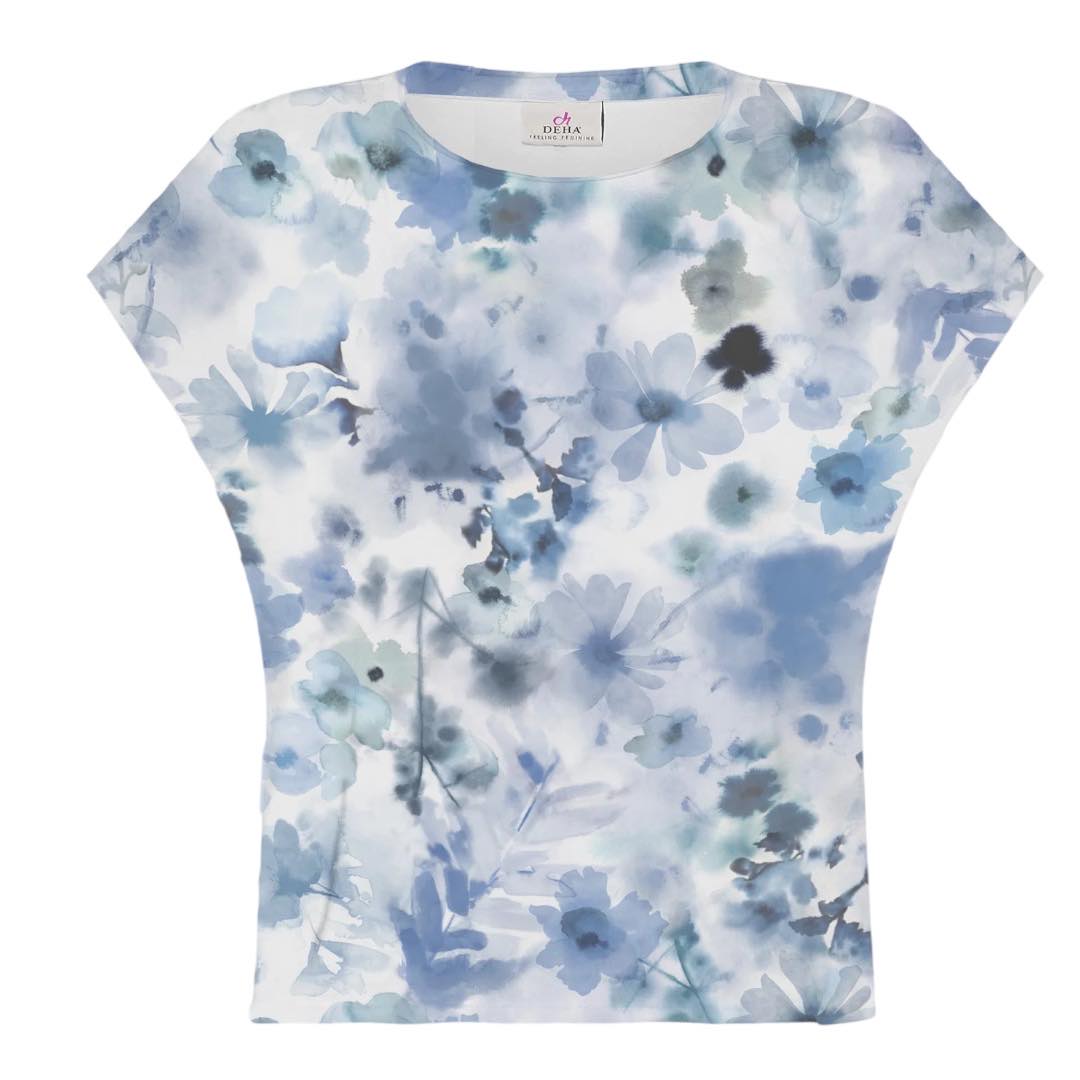 Deha T-shirt Yoga Stampata in Jersey Fiammato (L)