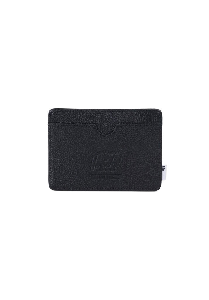 PORTAFOGLIO HERSCHEL CHARLIE + TILE BLACK PEBBLED LEATHER U