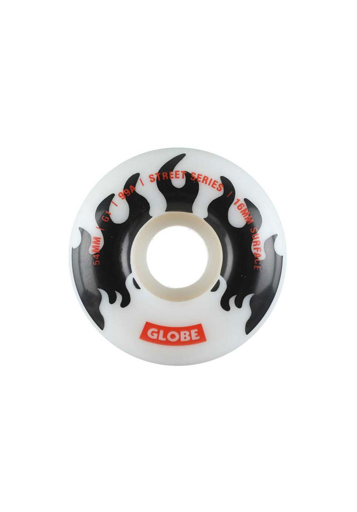 RUOTE SKATE GLOBE G1 54mm WHITE BLACK FLAME U