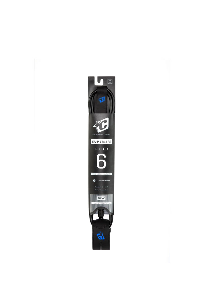 LEASH SURF CREATURES OF LEISURE LEASH SUPERLITE LITE 6 BLACK CYAN U