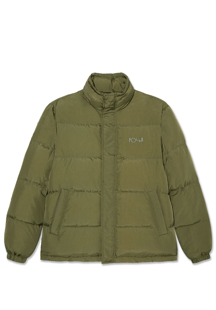 GIACCA POLAR SKATE CO. BASIC PUFFER ARMY GREEN S (Taglia S)