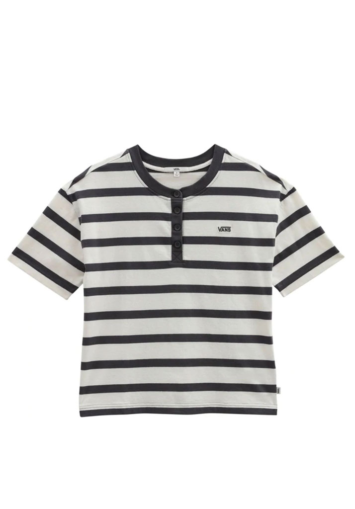 T-SHIRT MANICHE CORTE VANS SKATE CLASSICS HENLEY MARSHMALLOW S (Size S)