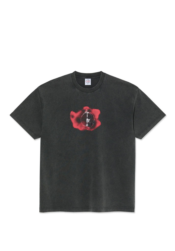 T-SHIRT MANICHE CORTE POLAR SKATE CO. TEE METAL LOGO SILVER BLACK S (Size S)