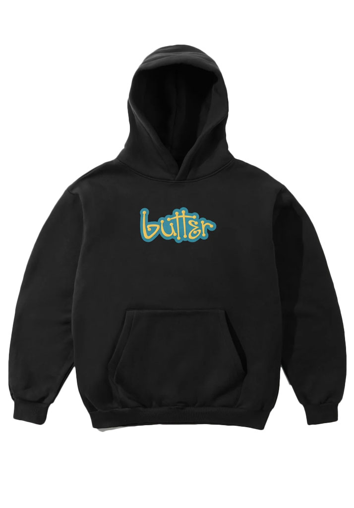 FELPA CAPPUCCIO BUTTER GOODS CONNECTION PULLOVER HOOD BLACK S (Size S)