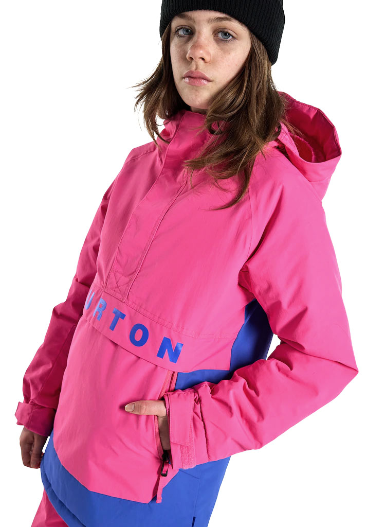 GIACCA SNOWBOARD BURTON KIDS' FROSTNER 2L ANORAK JACKET FUCHSIA FUSION AMPARO BLUE M (Size M)