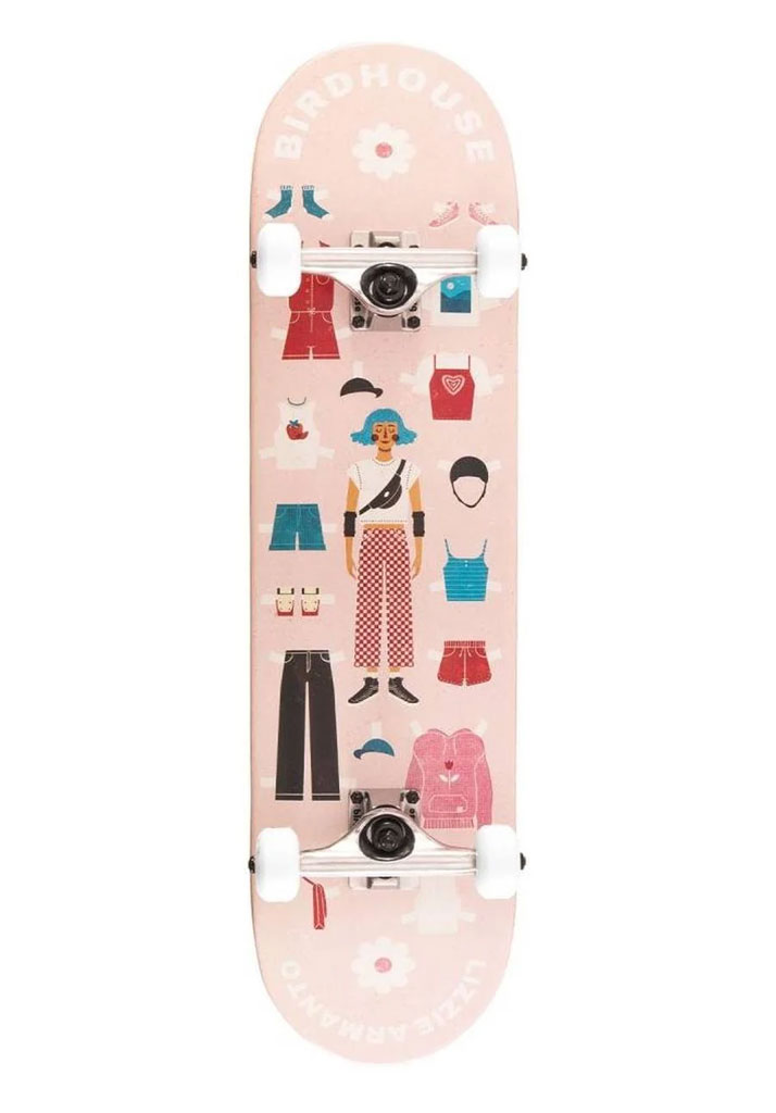 SKATE COMPLETO BIRDHOUSE ARMANTO PAPER DOLLS PINK 8.00"