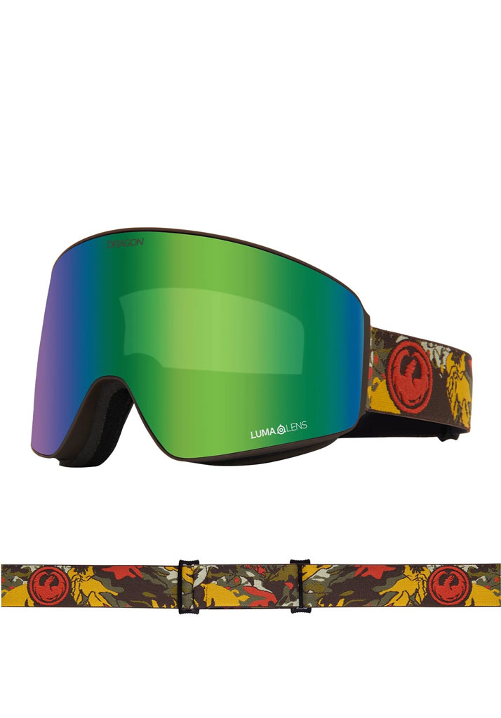 MASCHERA SNOWBOARD DRAGON DR PXV BONUS LEAFYCAMO LLGREENION+LLVIOLET
