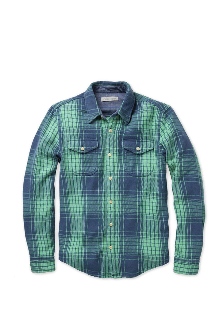 CAMICIA MANICHE LUNGHE OK OUTERKNOWN BLANKET SHIRT SEA GREEN BIGBURY XL (Taglia XL)