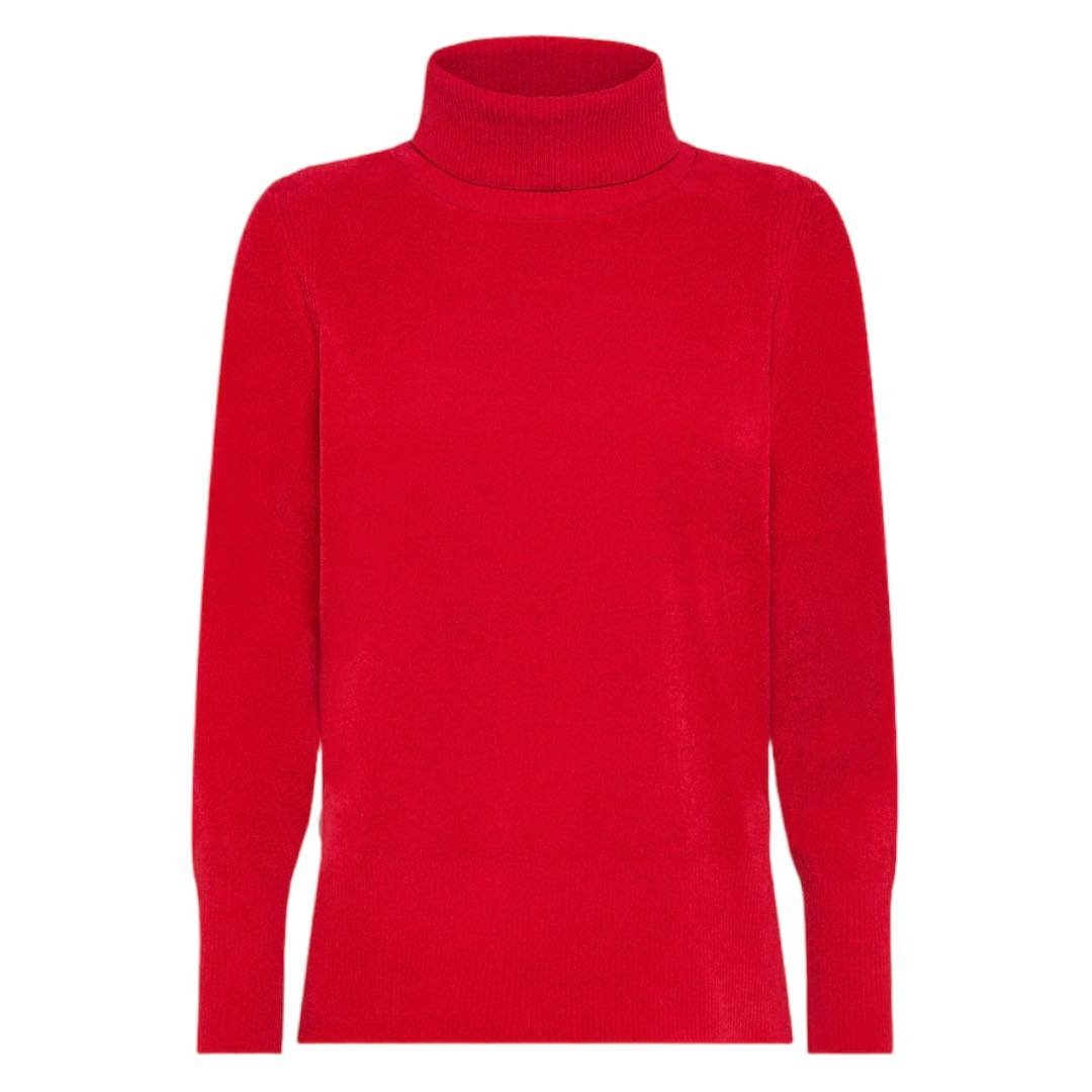 RRD Velvet Vent Turtleneck Wom Knit (48, ROSSO)