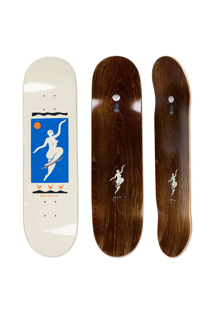 TAVOLA SKATE POLAR SKATE CO. TEAM - NO COMPLY 8.75" CREAM