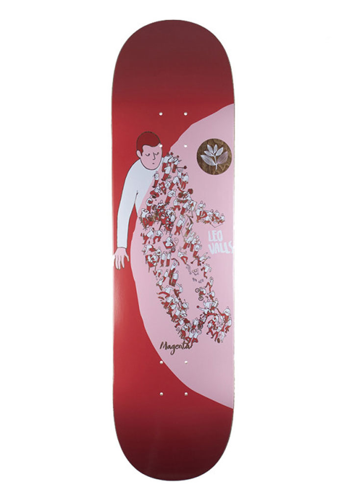TAVOLA SKATE MAGENTA SKATEBOARDS LEO VALLS 7.875" EXTRAVISION SERIES U